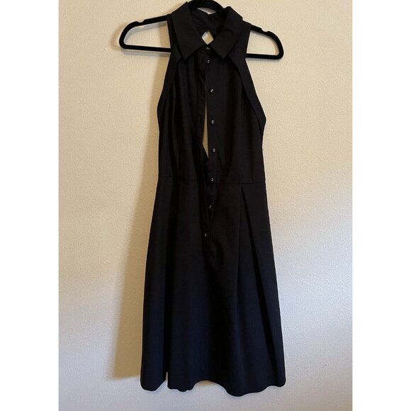 Adrianna Papell Dress 8 Black Crew Neck Shirt Open Back A Line Dress NWT NEW - Picture 12 of 16